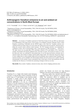 Anthropogenic Vanadium emissions to air and ambient air