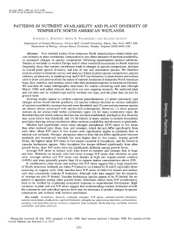 patterns in nutrient availability and plant diversity of temperate north