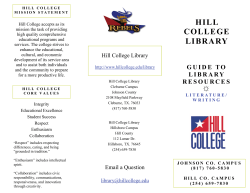 HILL COLLEGE LIBRARY