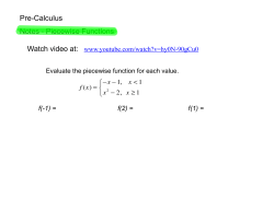Notes: Piecewise Functions and Greatest Integer Function(print this)