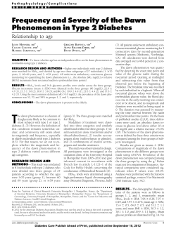 Frequency and Severity of the Dawn Phenomenon in Type 2 Diabetes
