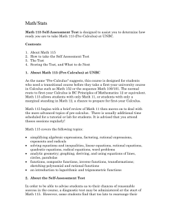 Mathematics Diagnostic Test