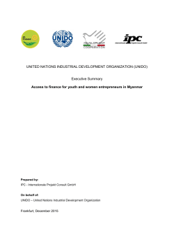 Executive Summary Access to finance for youth and women