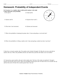 Homework: Probability of Independent Events