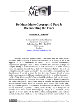 Do Maps Make Geography? Part 3: Reconnecting the Trace Manuel