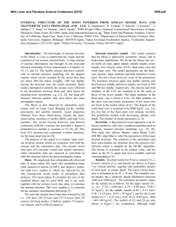 INTERNAL STRUCTURE OF THE MOON INFERRED FROM