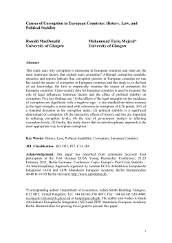 Causes of Corruption in European Countries: History, Law, and