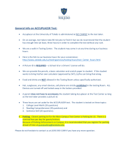 General info on ACCUPLACER Test