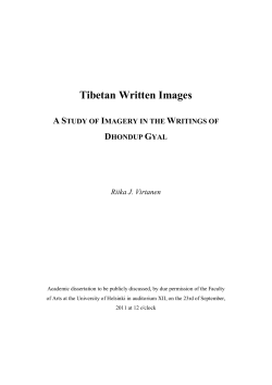 Tibetan Written Images : A Study of Imagery in the Writings