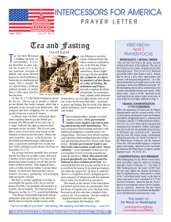 Tea and Fasting - Intercessors for America