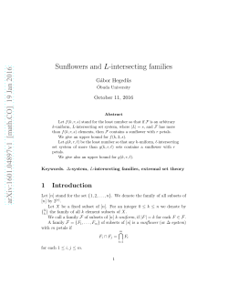 Sunflowers and $ L $-intersecting families