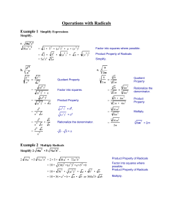 Operations with Radicals