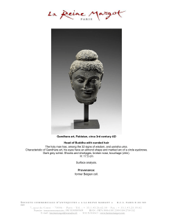 Gandhara art, Pakistan, circa 3rd century AD Head of Buddha with