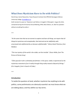 What Does Mysticism Have to Do with Politics?