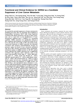 Functional and Clinical Evidence for NDRG2 as