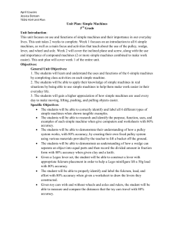 Unit Plan: Simple Machines