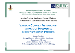 vanuatu country presentation: impacts of implemented energy