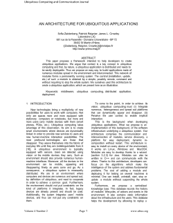 an architecture for ubiquitous applications