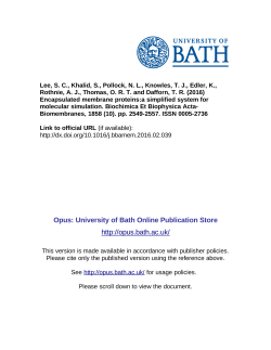 BBA Biomembranes Review Encapsulated Membrane Proteins: A