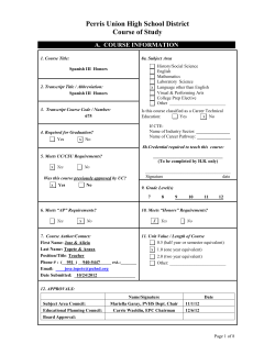 Perris Union High School District Course of Study