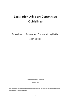 Legislation Advisory Committee Guidelines 2014