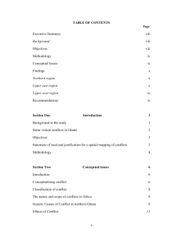 mapping conflict zones in ghana - an exploartory study