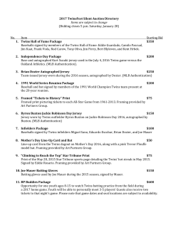 2017 TwinsFest Silent Auction Directory Items are subject to change
