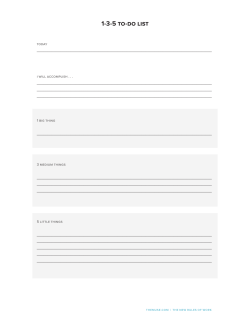 1- 3- 5 to- do list