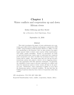 Chapter 1 Water conflicts and cooperation up and down African rivers