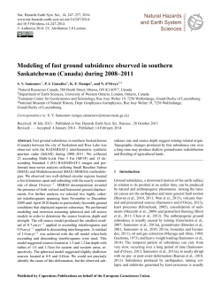 Modeling of fast ground subsidence observed in southern