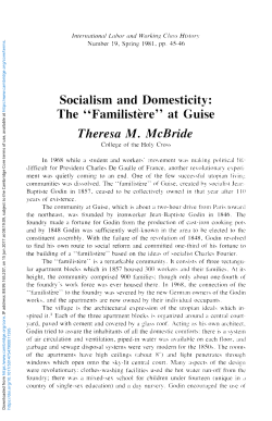 Socialism and Domesticity: The &ldquo;Familist&egrave;re&rdquo; at