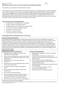 Poems to Perform Teaching Sequence
