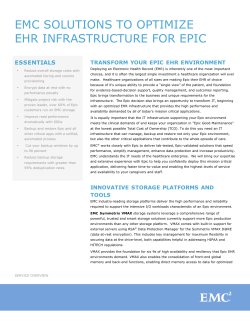 EMC Solutions to Optimize EHR Infrastructure for Epic
