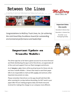 November Newsletter - McElroy Truck Lines