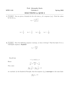 SOLUTIONS to QUIZ 3