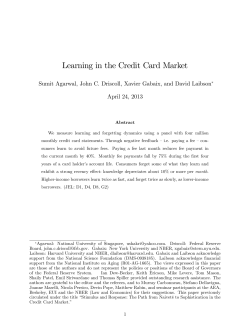 Learning in the Credit Card Market
