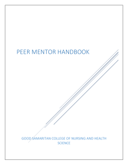 Peer Mentor Handbook - Good Samaritan College of Nursing and