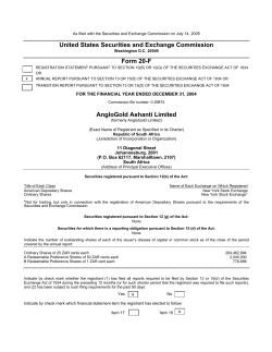 2004 Form 20-F - AngloGold Ashanti