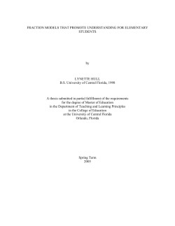 FRACTION MODELS THAT PROMOTE UNDERSTANDING FOR