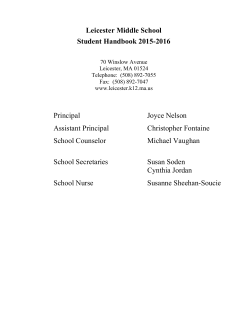 Leicester Middle School Student Handbook 2015