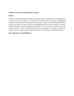 Method for increasing the hydrophobicity of the paper