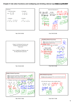 Chapter 6.1(d) ration functions and multiplying and dividing rational