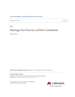 Marriage, Free Exercise, and the Constitution