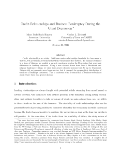 Credit Relationships and Business Bankruptcy During the Great