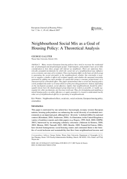 Neighborhood Social Mix as a Goal of Housing Policy