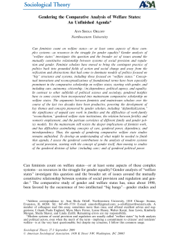 Gendering the Comparative Analysis of Welfare States: An
