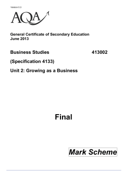GCSE Business Studies Mark scheme Unit 02