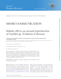 SHORT COMMUNICATION Salinity effects on asexual - ICM-CSIC