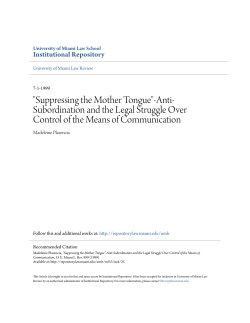 Suppressing the Mother Tongue - University of Miami School of Law