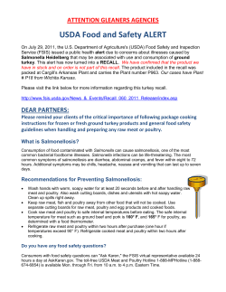 USDA Food and Safety ALERT